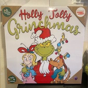 Grinch Christmas decor light up frame NEW